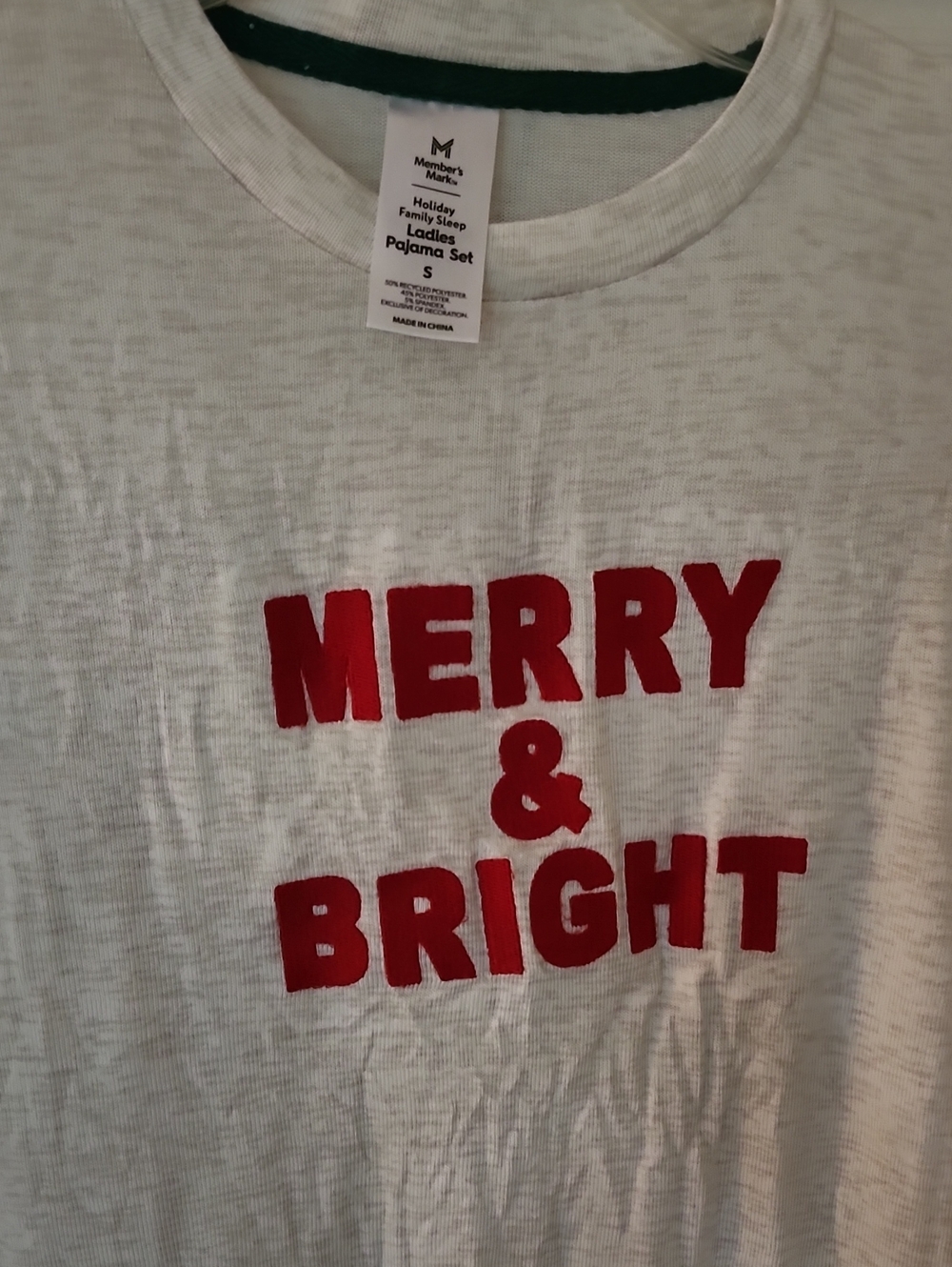 Holiday 'Merry & Bright' Women's Pajama Top - White & Red